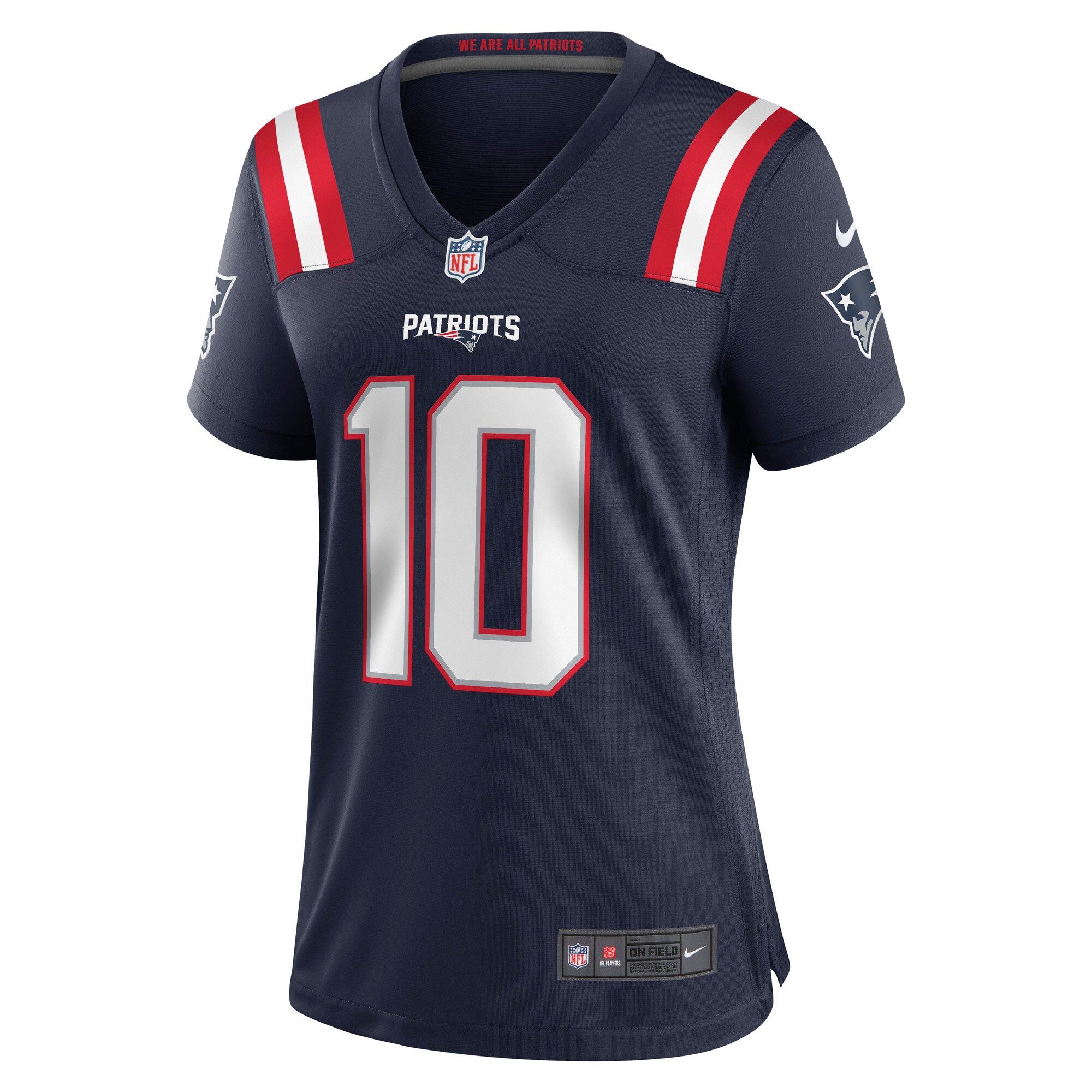 New England Patriots Mac Jones Navy Player NFL Jersey Women's