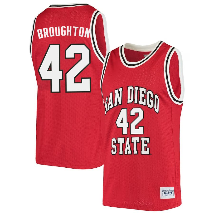 Triston Broughton 42 San Diego State Aztecs 2023- Red NCAA Jersey Men's