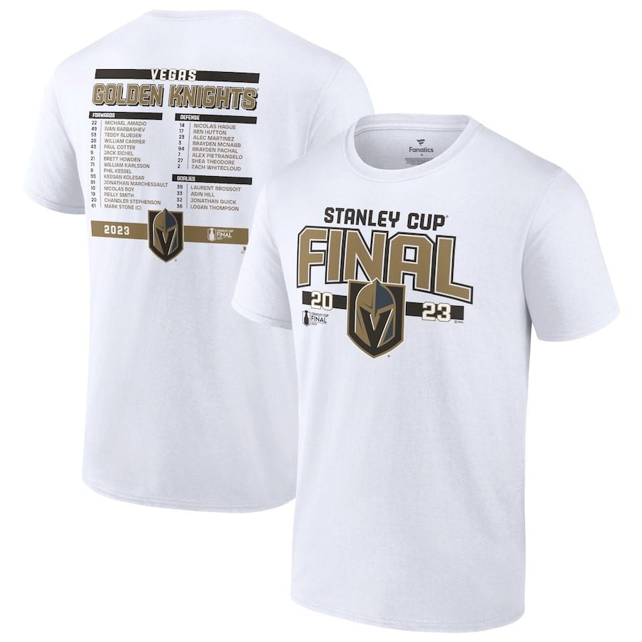 Vegas Golden Knights 2023 Stanley Cup Final Roster T-Shirt White NHL Jersey Men's