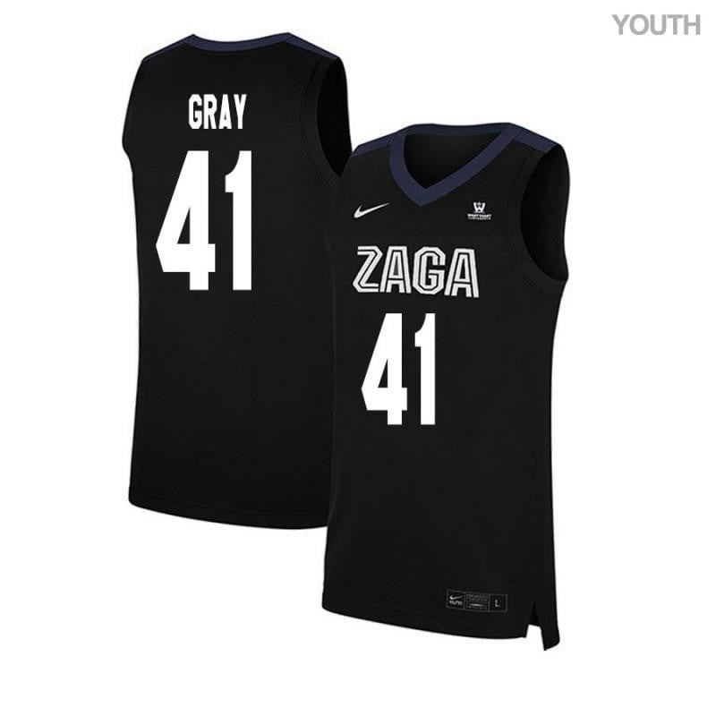 41 Steven Gray Black Elite Gonzaga Bulldogs NCAA Jersey Youth
