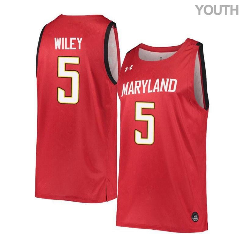 Under Armour 5 Dion Wiley Red Retro Maryland Terrapins NCAA Jersey Youth