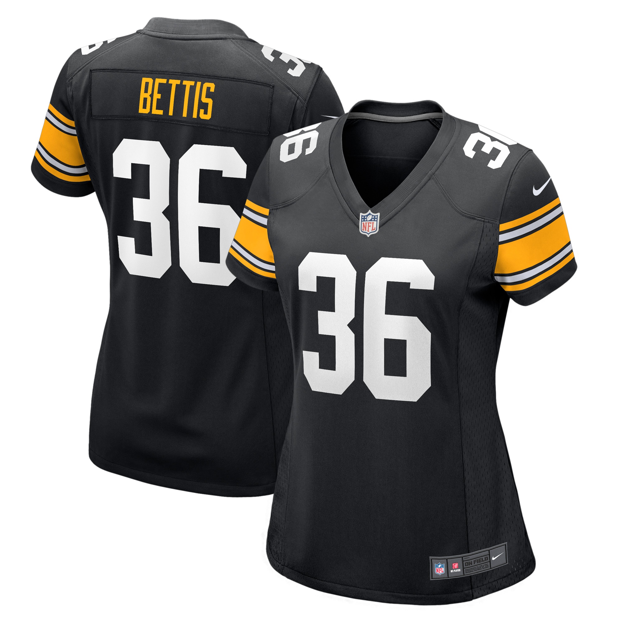 Pittsburgh Steelers Jerome Bettis Black Retired Player NFL Jersey Women's