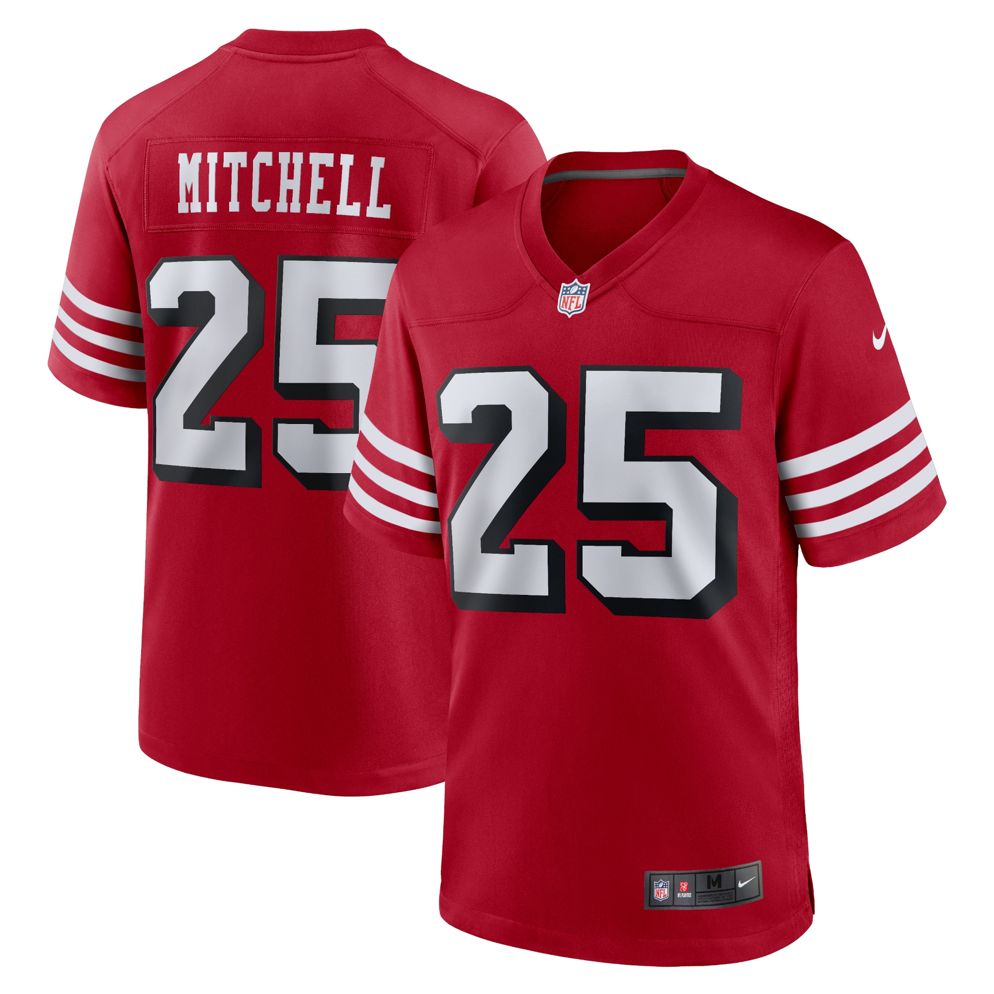 San Francisco 49ers Elijah Mitchell Scarlet Alternate Team Game NFL Jersey Men's