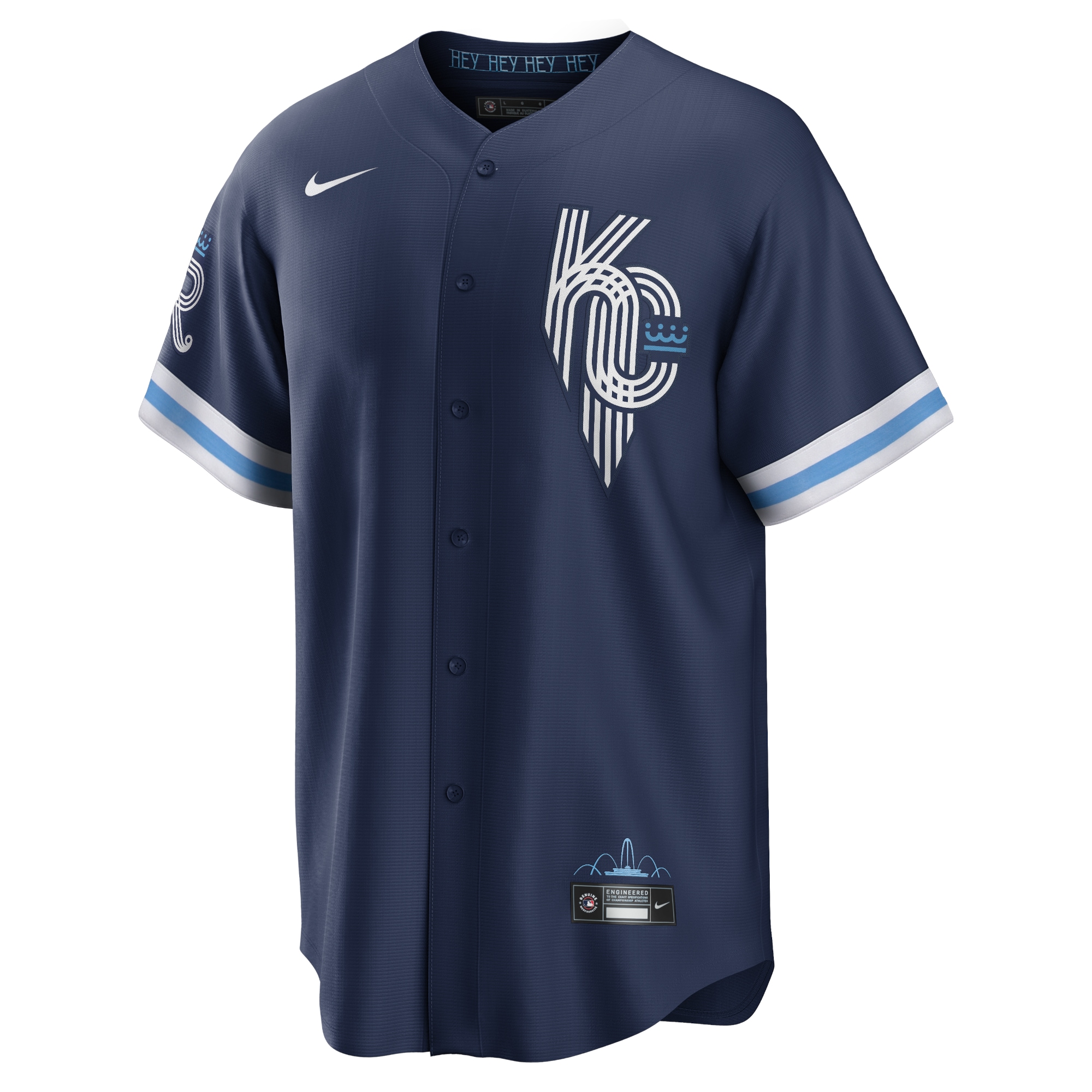 Kansas City Royals Hunter Dozier Navy City Connect Player MLB Jersey Men's