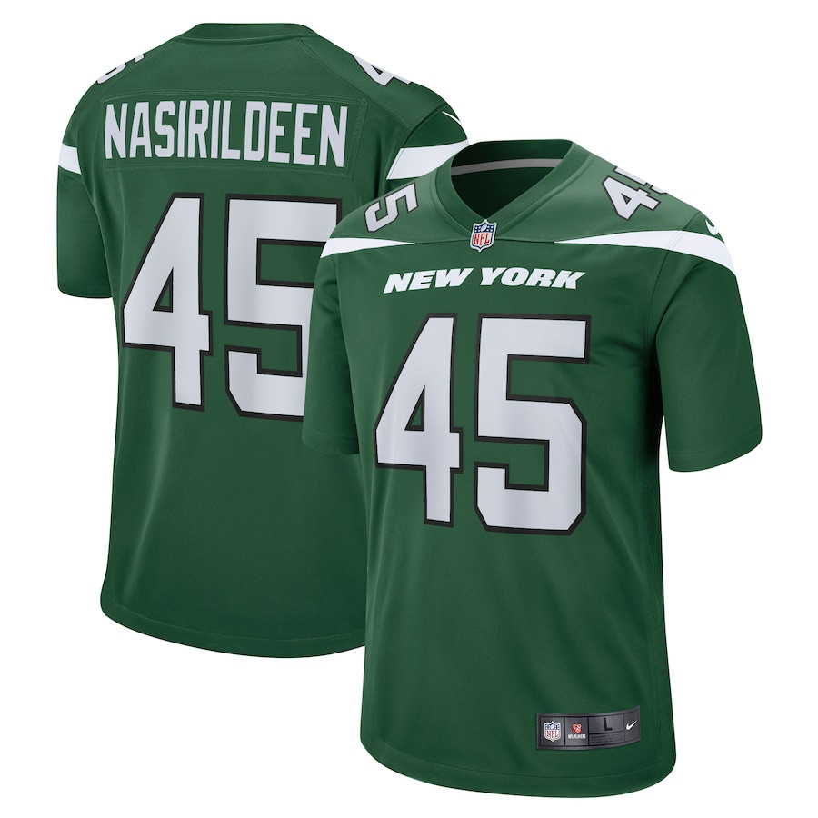 Hamsah Nasirildeen 45 New York Jets Game Gotham Green NFL Jersey Men's