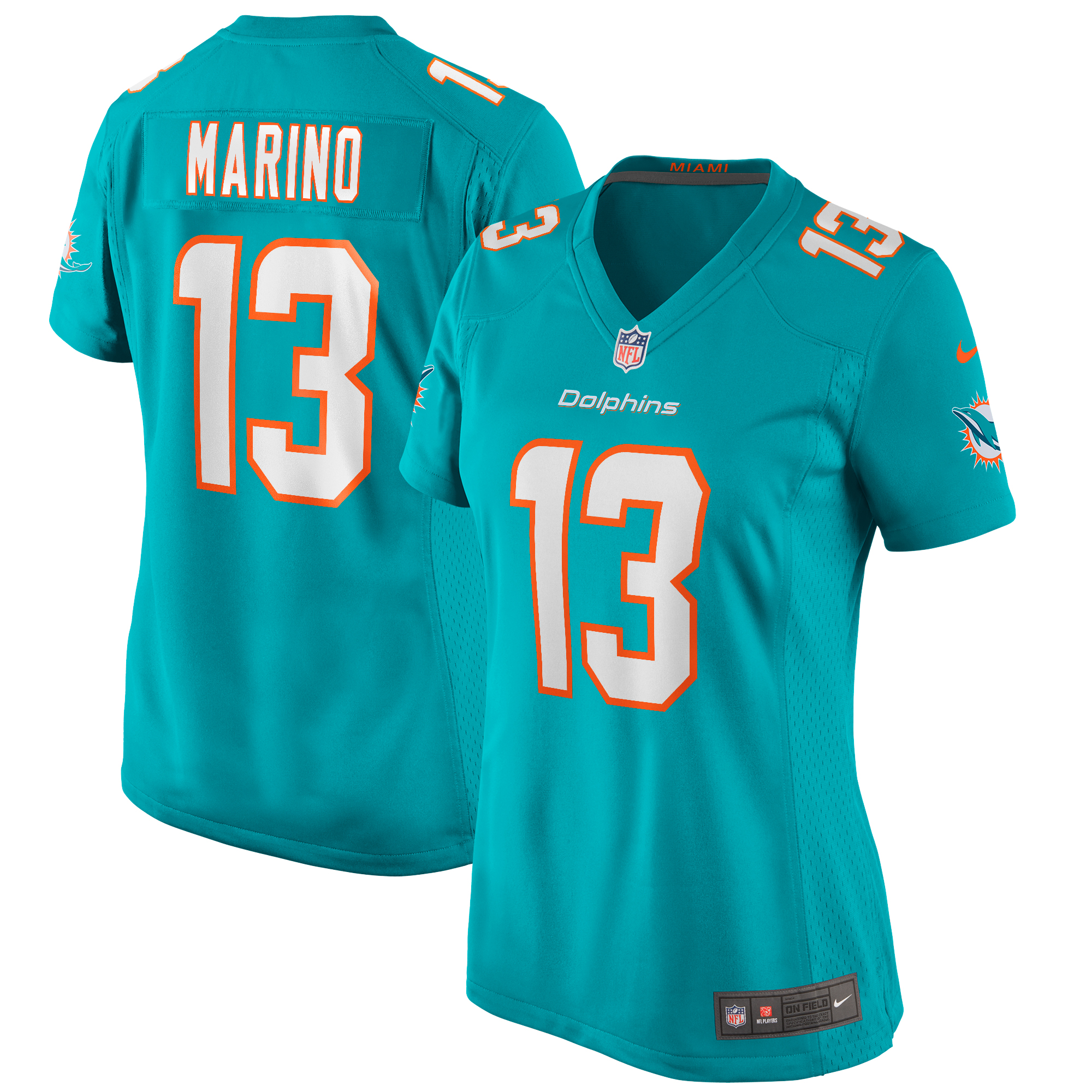 Miami Dolphins Dan Marino Aqua Game Retired Player NFL Jersey Women's