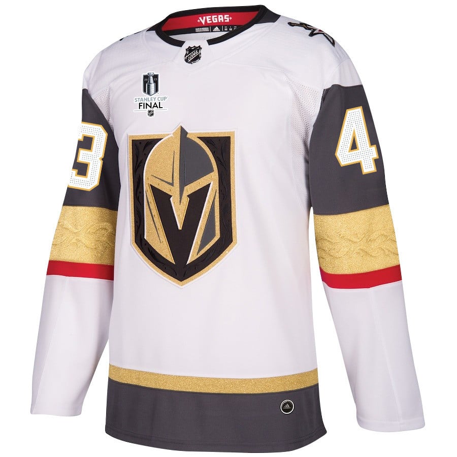 Paul Cotter 43 Vegas Golden Knights Stanley Cup 2023 Final Patch Away Breakaway White NHL Jersey Men's