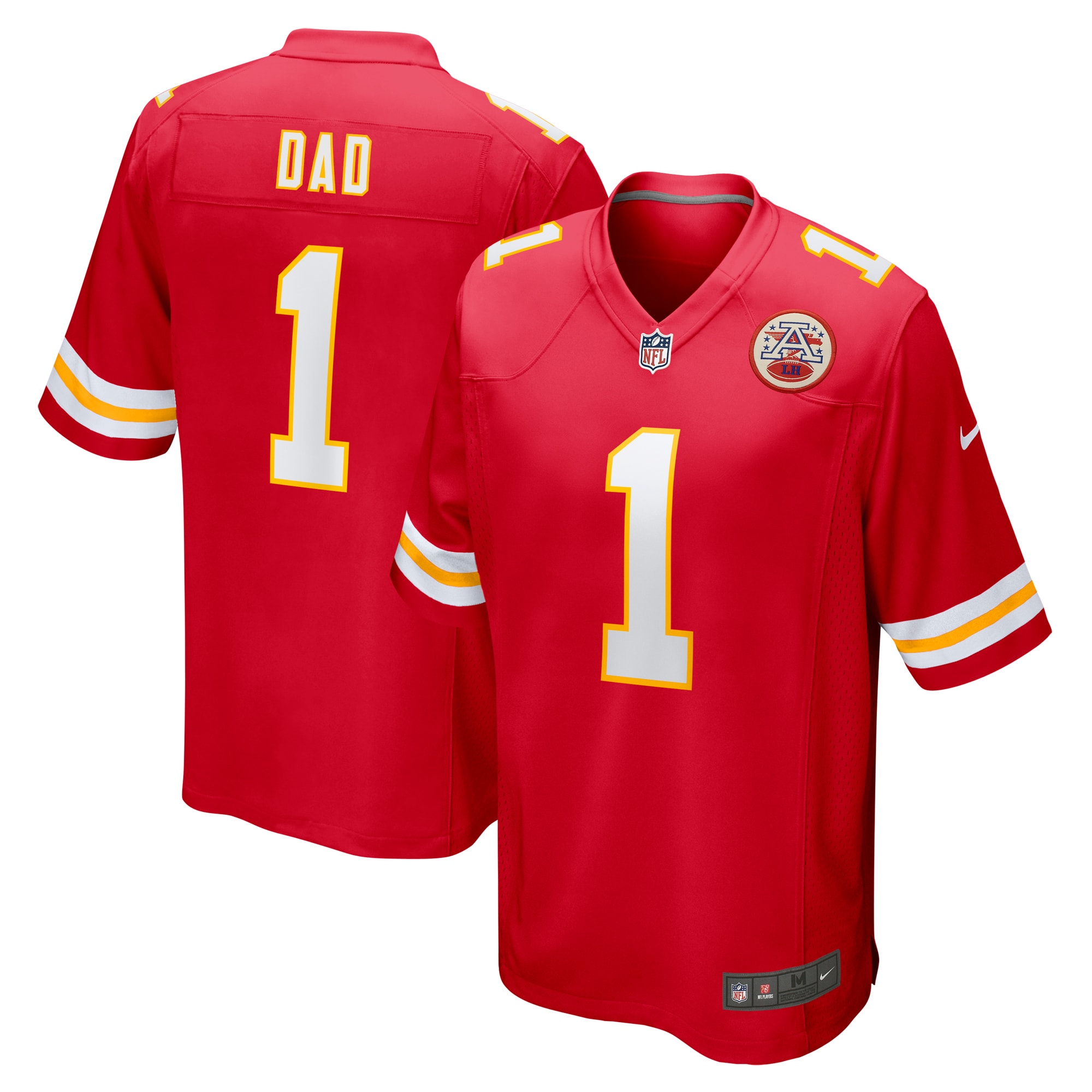 Kansas City Chiefs Number 1 Dad Red Game NFL Jersey Men's