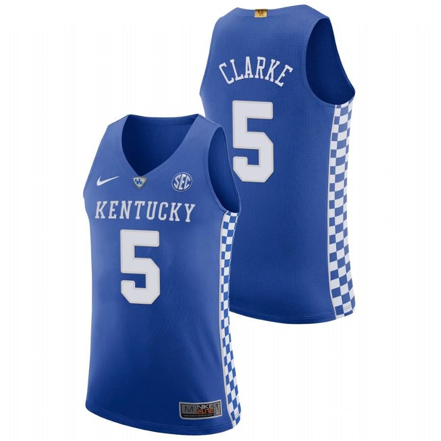 Terrence Clarke 5 Kentucky Wildcats Royal RIP Star NCAA Jersey Men's