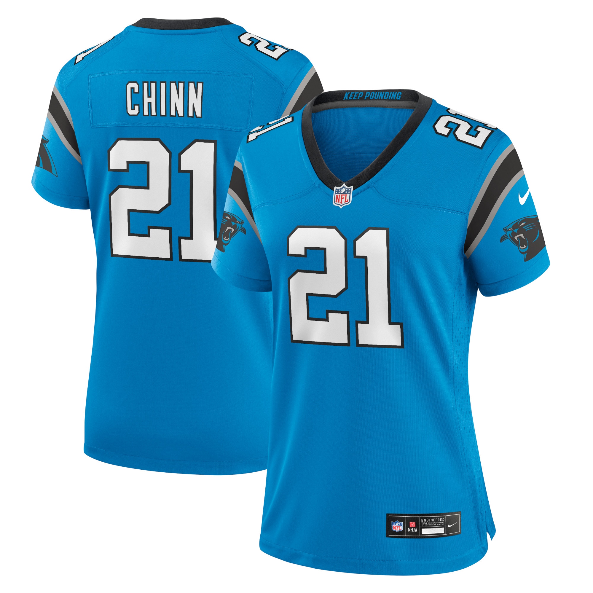 Carolina Panthers Jeremy Chinn Blue Player NFL Jersey Women's