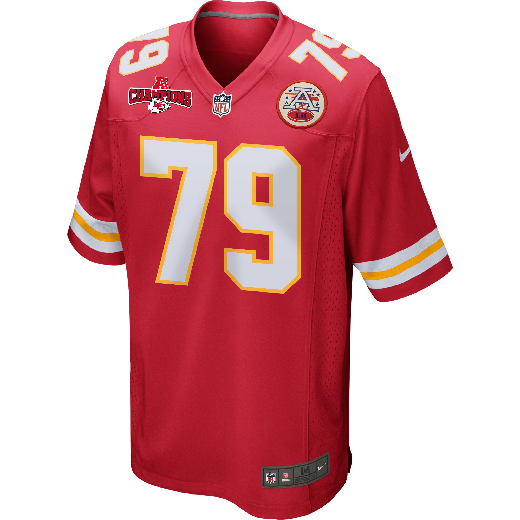 Donovan Smith 79 Kansas City Chiefs AFC Champions Patch Game Red NFL Jersey Men's