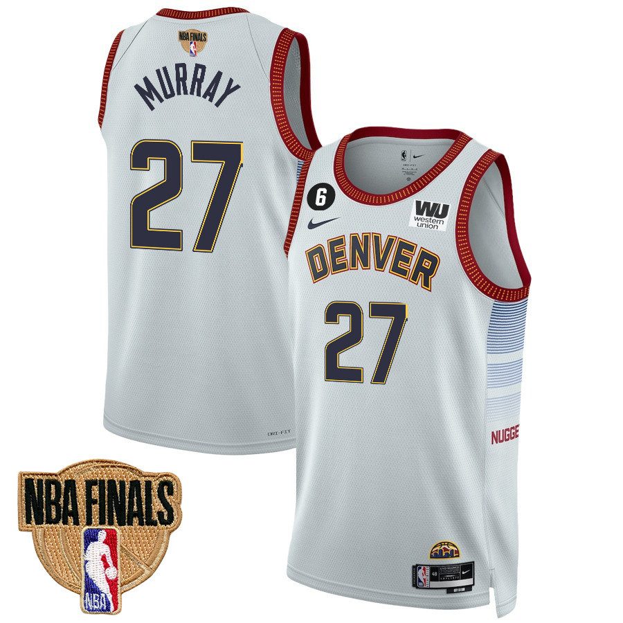 Jamal Murray 27 Denver Nuggets Final Champions 2023 Swingma White NBA Jersey Youth