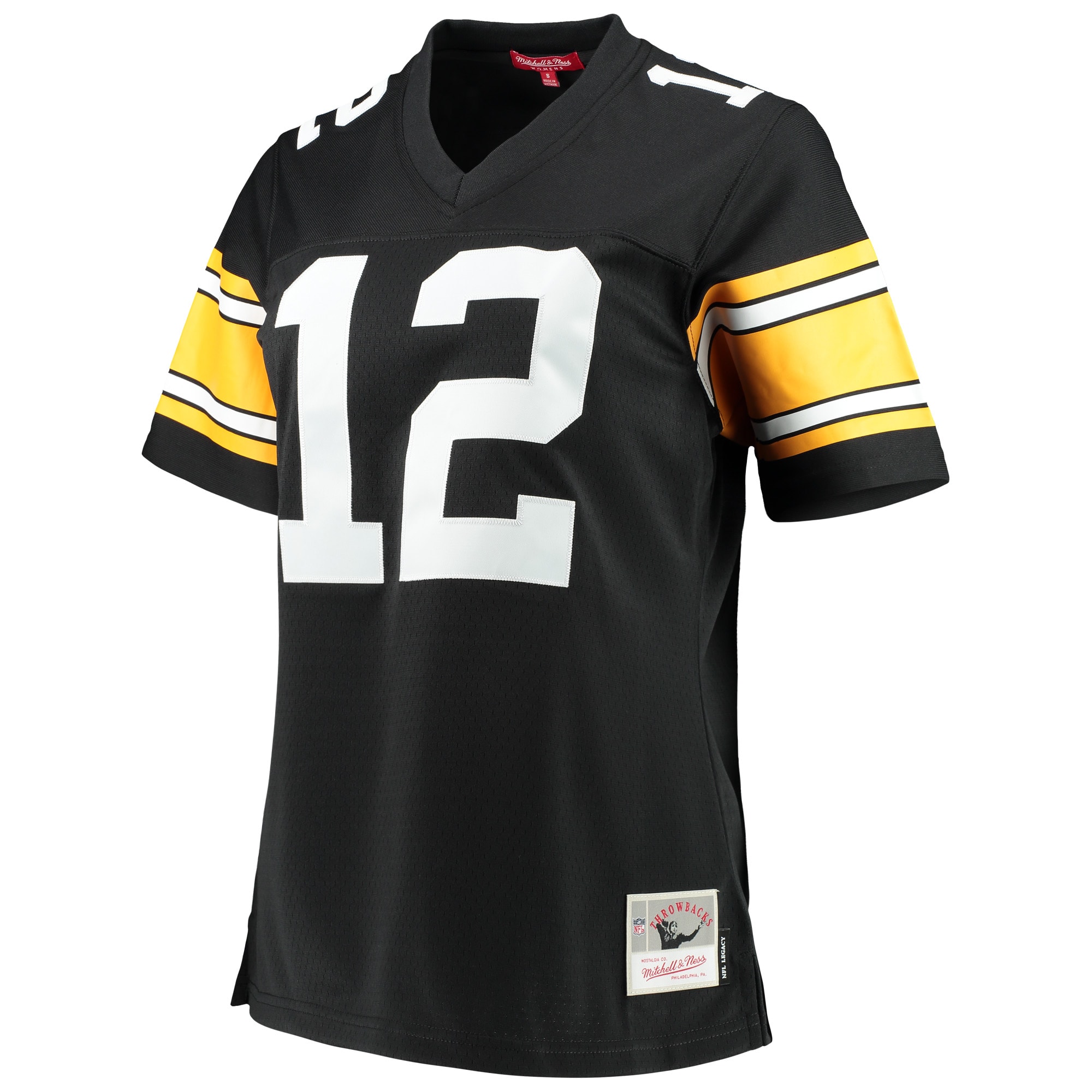 Pittsburgh Steelers Terry Bradshaw Mitchell Ness Black Legacy Player NFL Jersey Women's