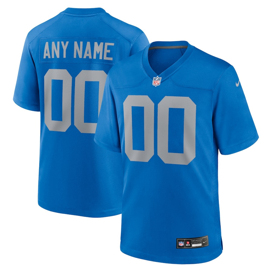 Detroit Lions Alternate Custom Game Blue NFL Jersey Men's
