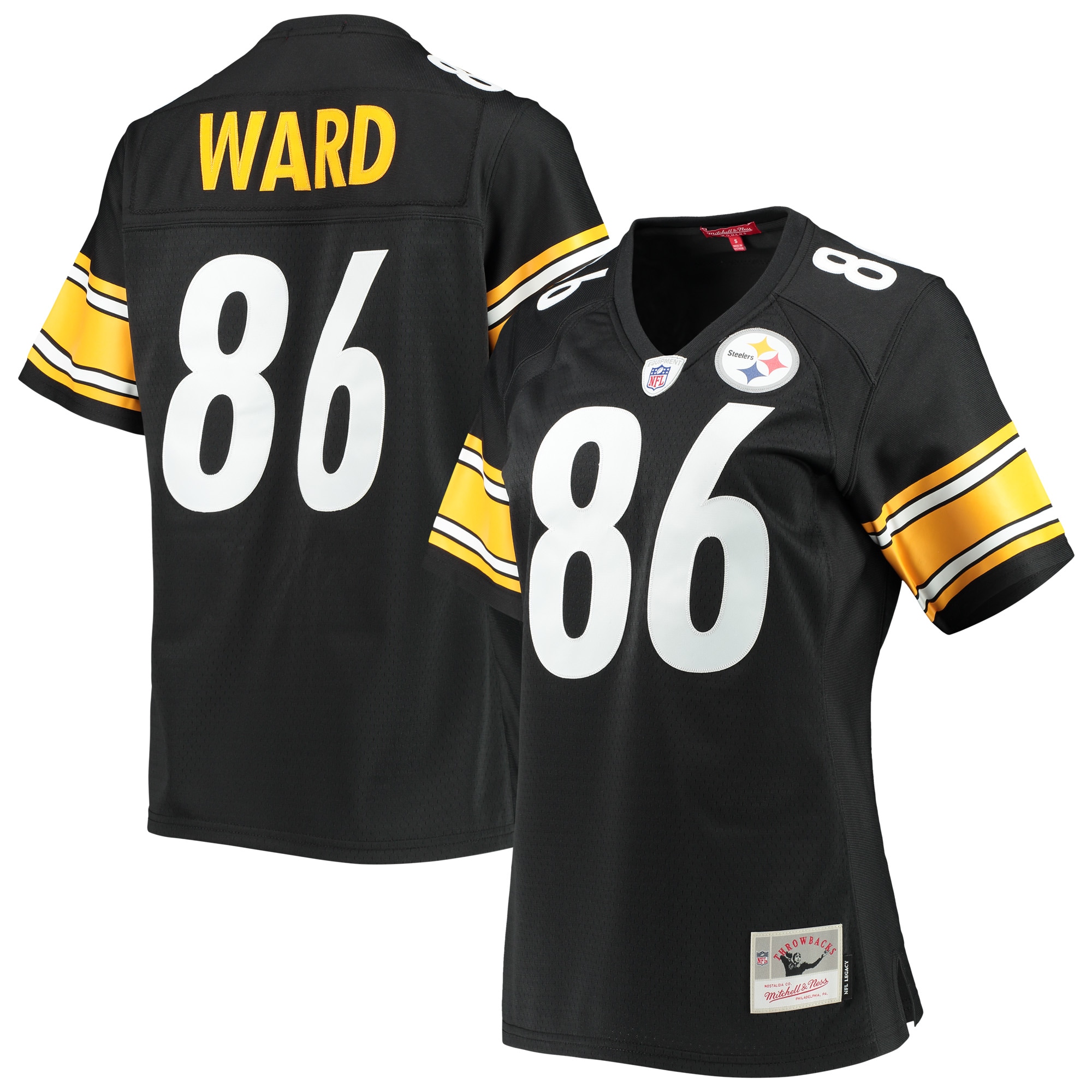 Pittsburgh Steelers Hines Ward Mitchell Ness Black Legacy Player NFL Jersey Women's
