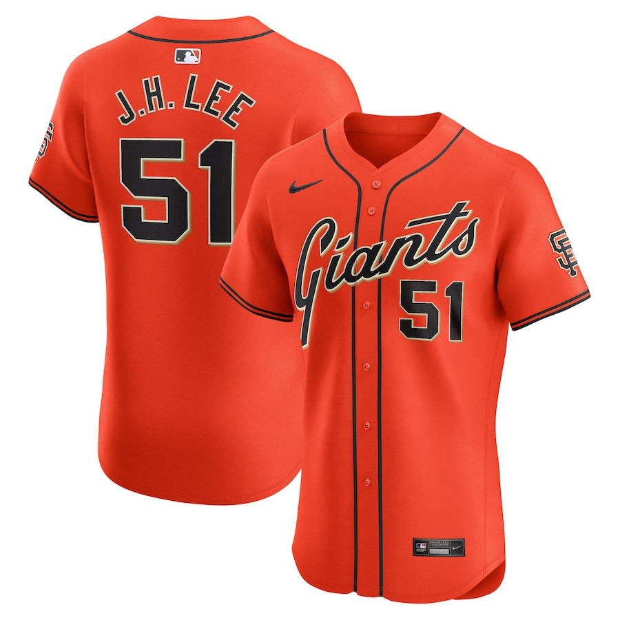 Jung Hoo Lee 51 San Francisco Giants Alternate Elite Orange MLB Jersey Men's