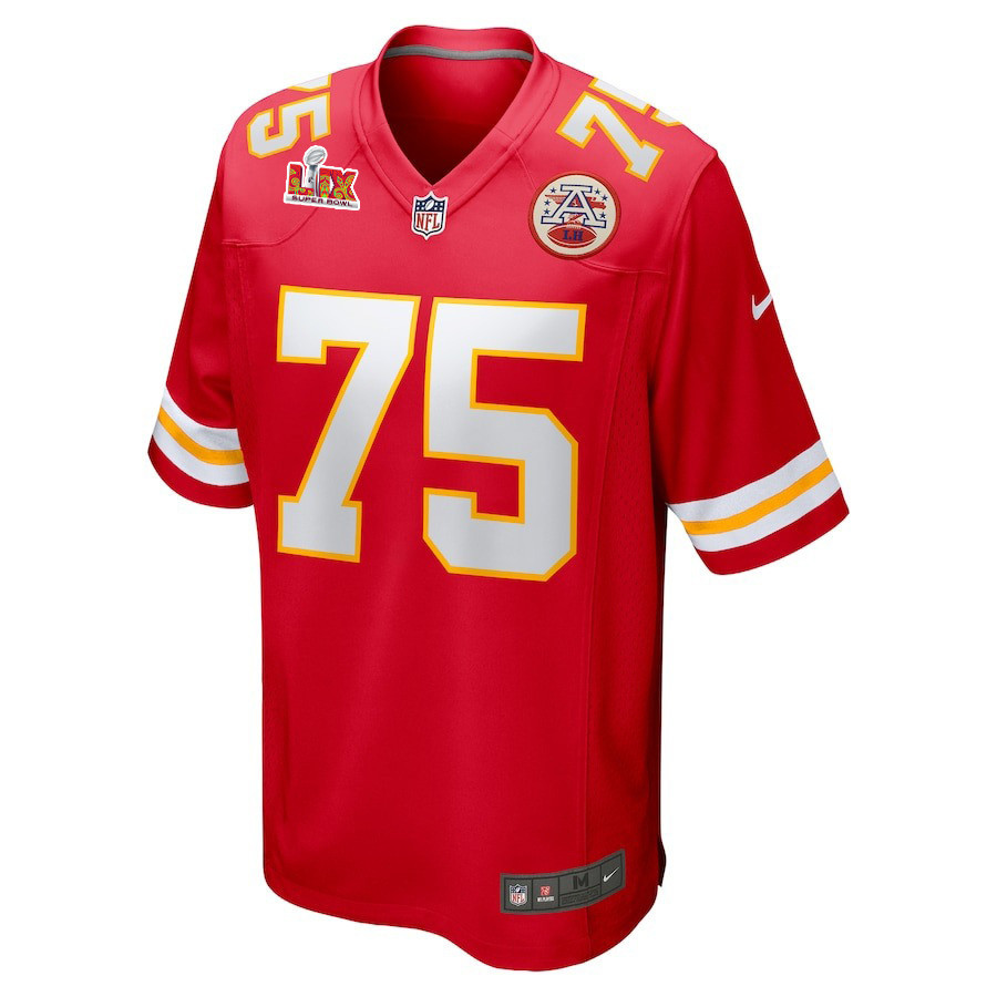 Ethan Driskell #75 Kansas City Chiefs Super Bowl LIX Red NFL Jersey Men's