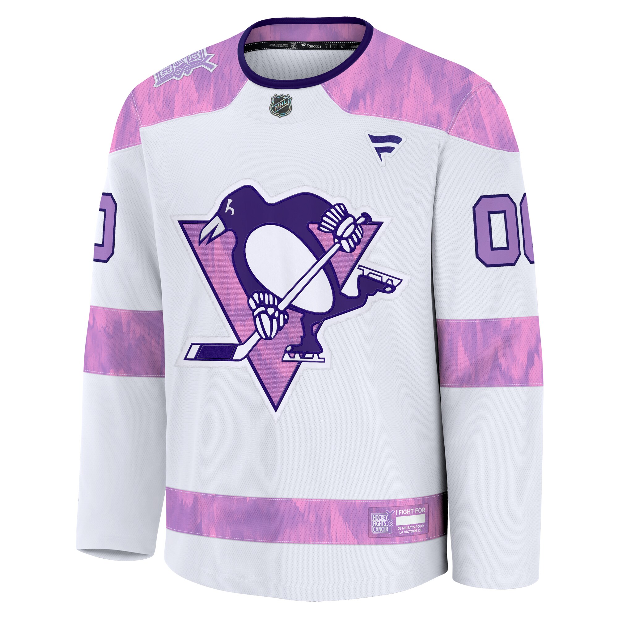 Pittsburgh Penguins White 2024 Fights Cancer Custom Practice NHL Jersey Men's