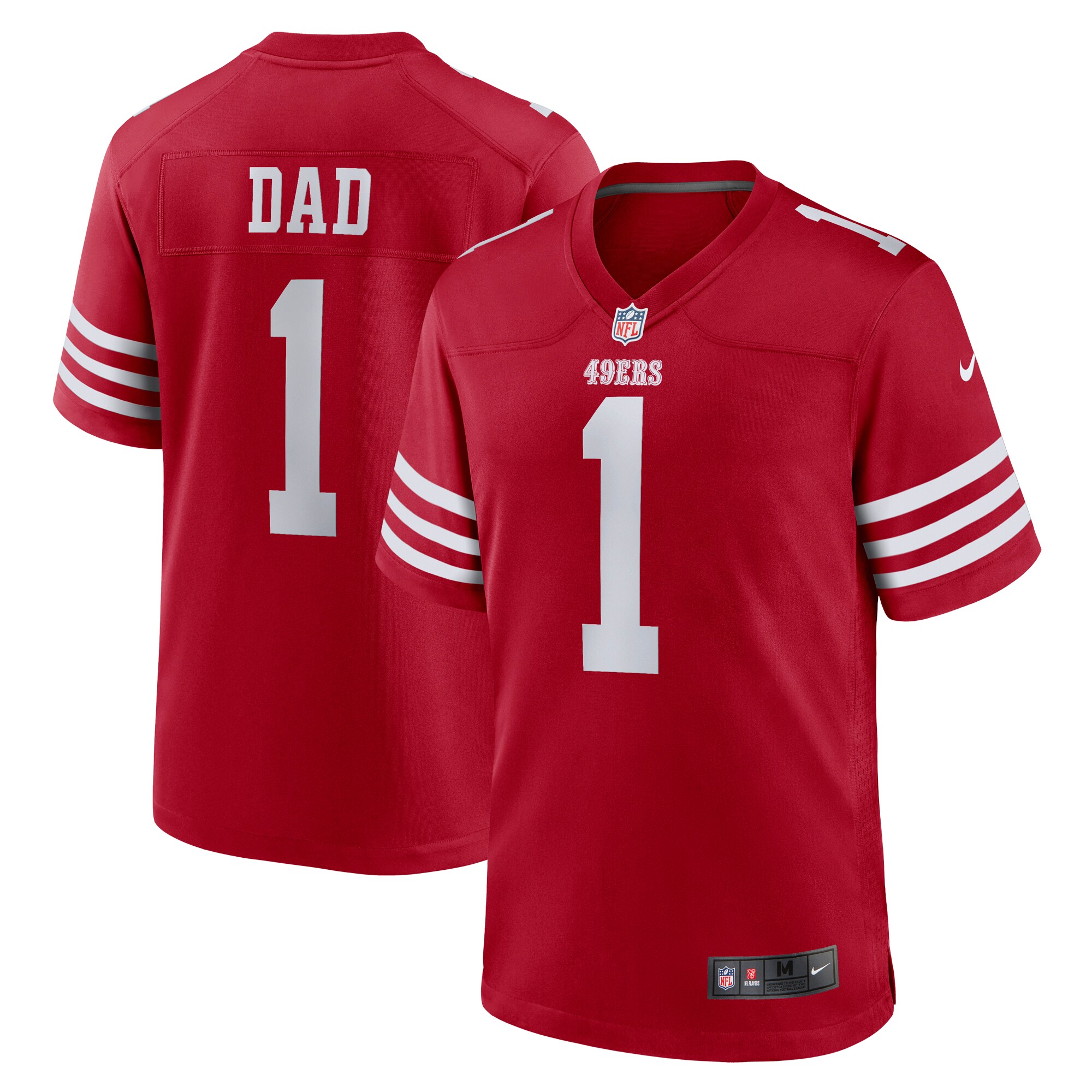 San Francisco 49ers Number 1 Dad Scarlet Game NFL Jersey Men's