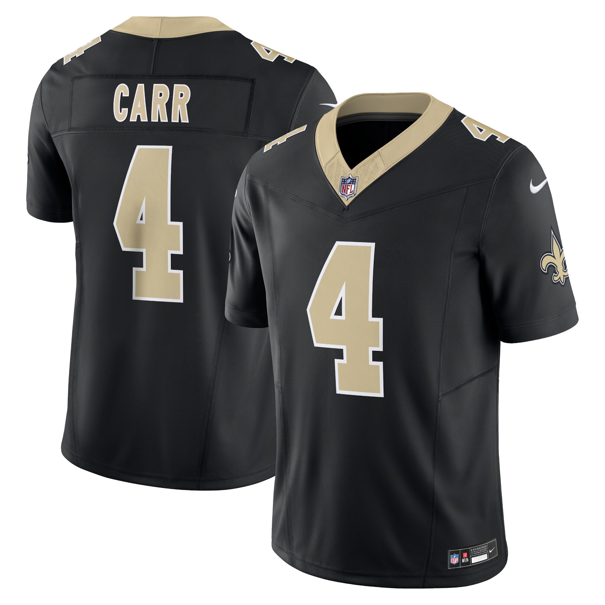 New Orleans Saints Derek Carr Black Vapor F.U.S.E. Limited NFL Jersey Men's
