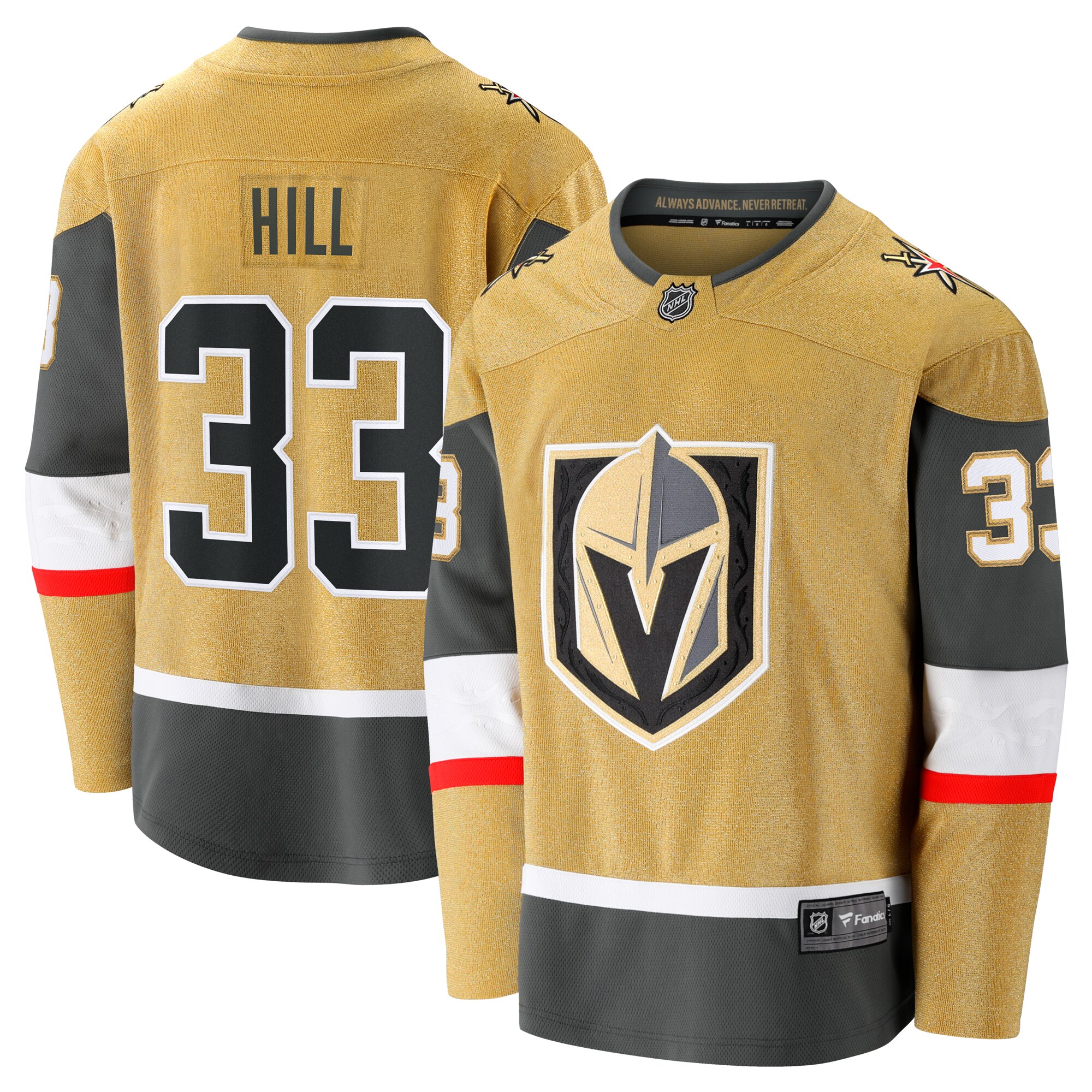 Vegas Golden Knights Adin Hill Gold Home Breakaway NHL Jersey Men's