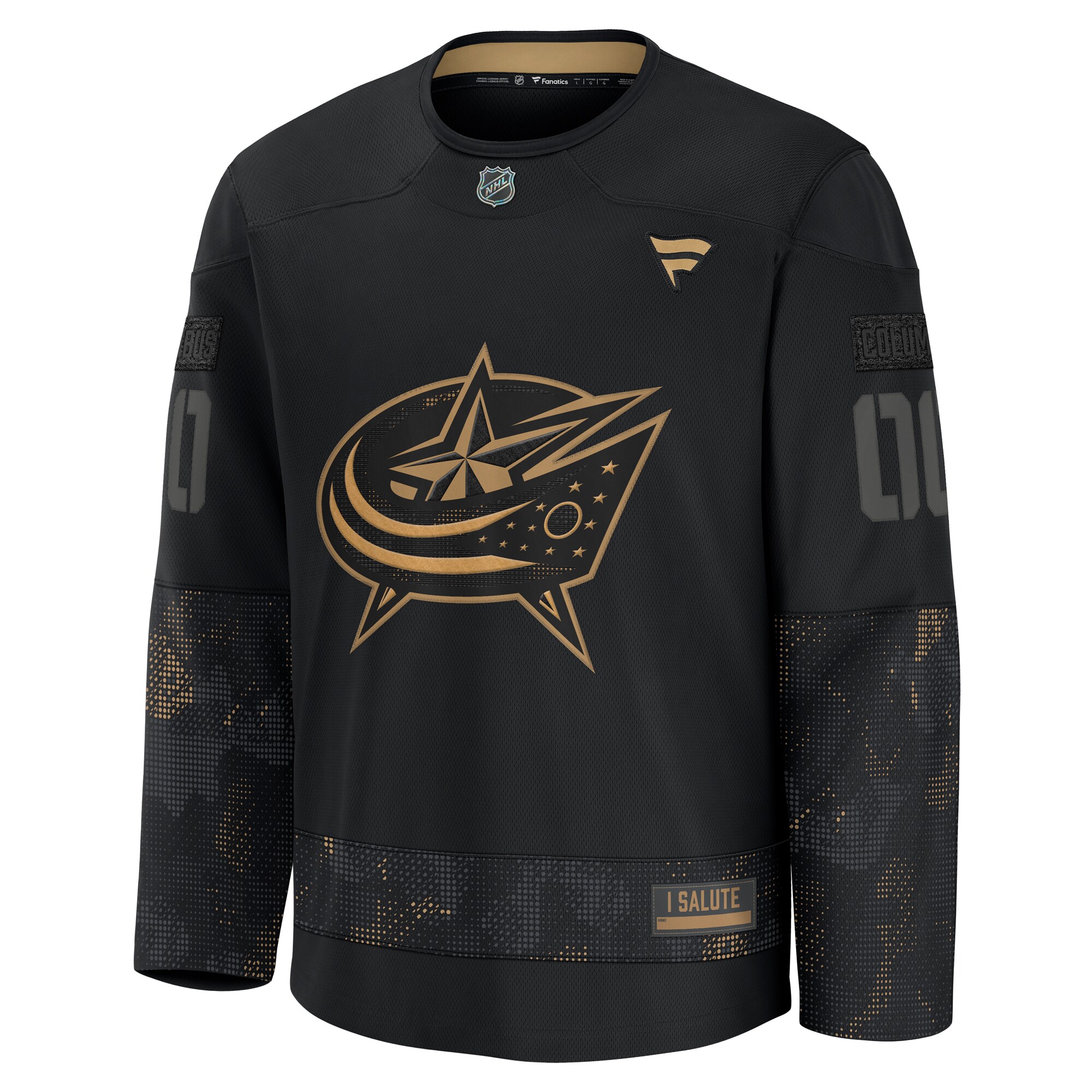 Columbus Blue Jackets Black 2024 Military Appreciation Custom Practice NHL Jersey Men's