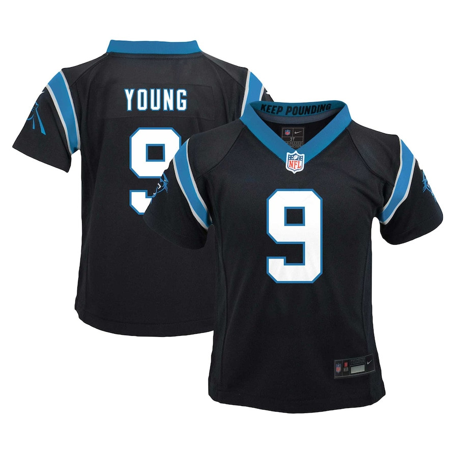 Bryce Young 9 Carolina Panthers Player Game Black NFL Jersey Youth