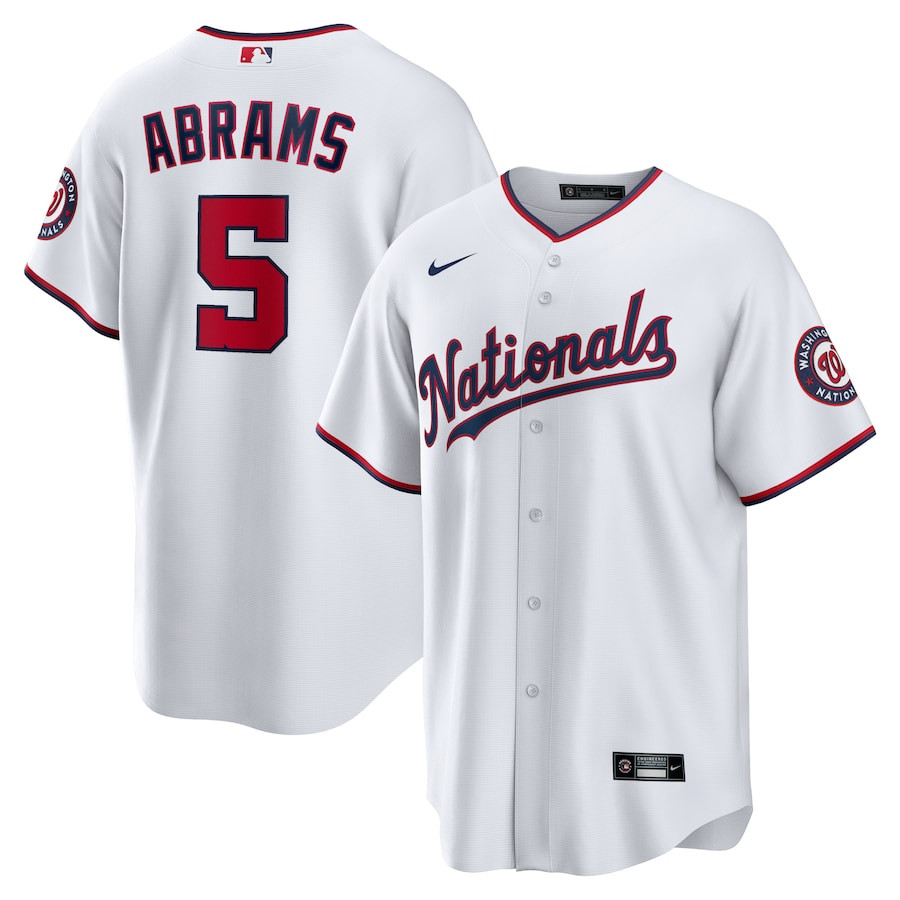 C.J. Abrams 5 Washington Nationals Home White MLB Jersey Men's
