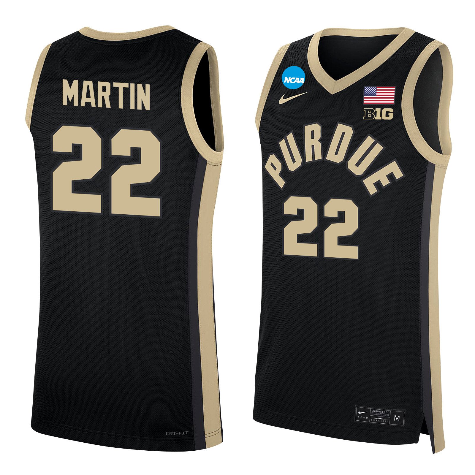 Chase Martin 22 Purdue Boilermakers 2024 Black Unisex NCAA Jersey Unisex