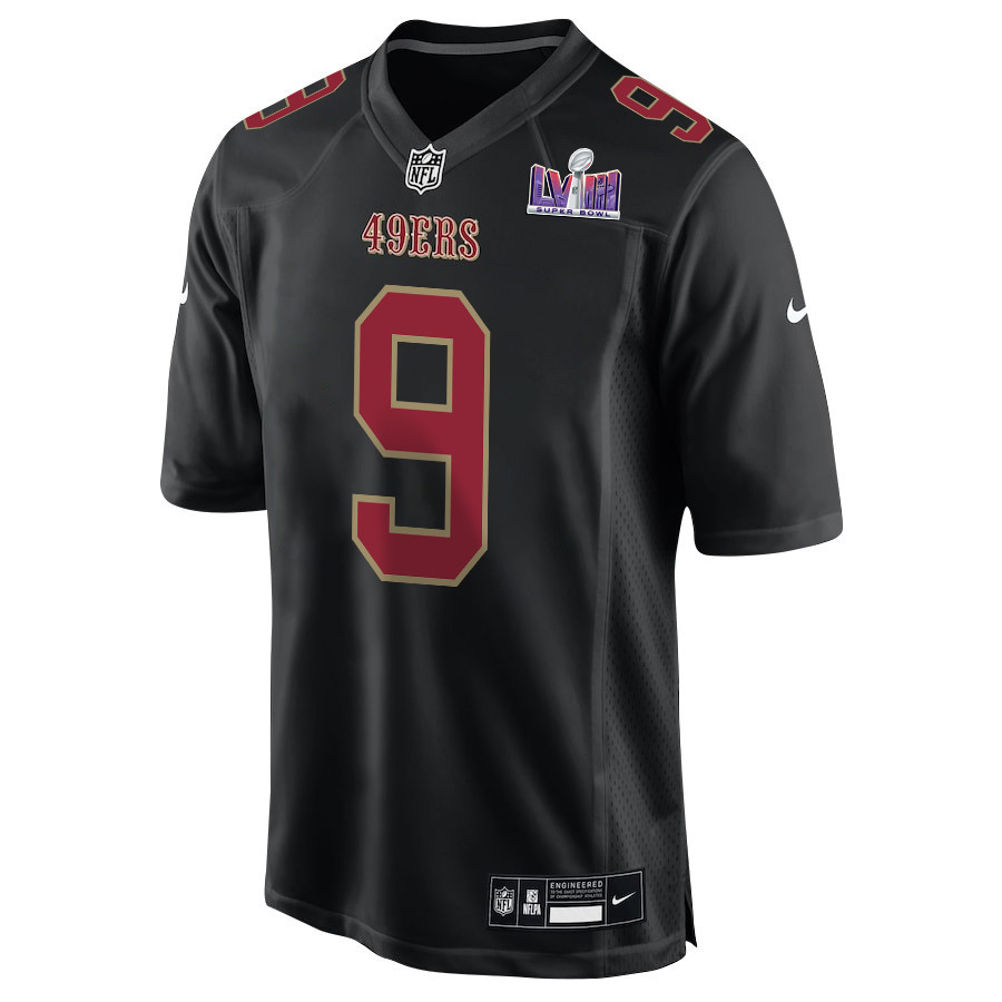 Brayden Willis 9 San Francisco 49ers Super Bowl LVIII Patch Fashion Game Carbon Black NFL Jersey Men's