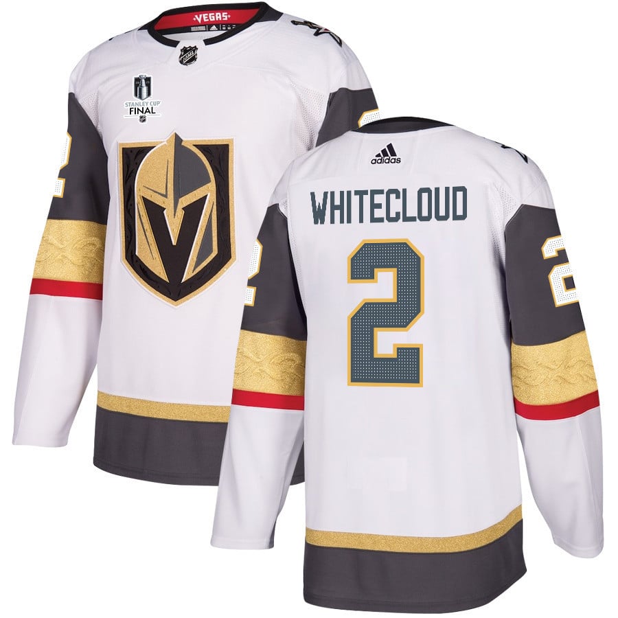 Zach Whitecloud 2 Vegas Golden Knights Stanley Cup 2023 Final Patch Away Breakaway White NHL Jersey Men's
