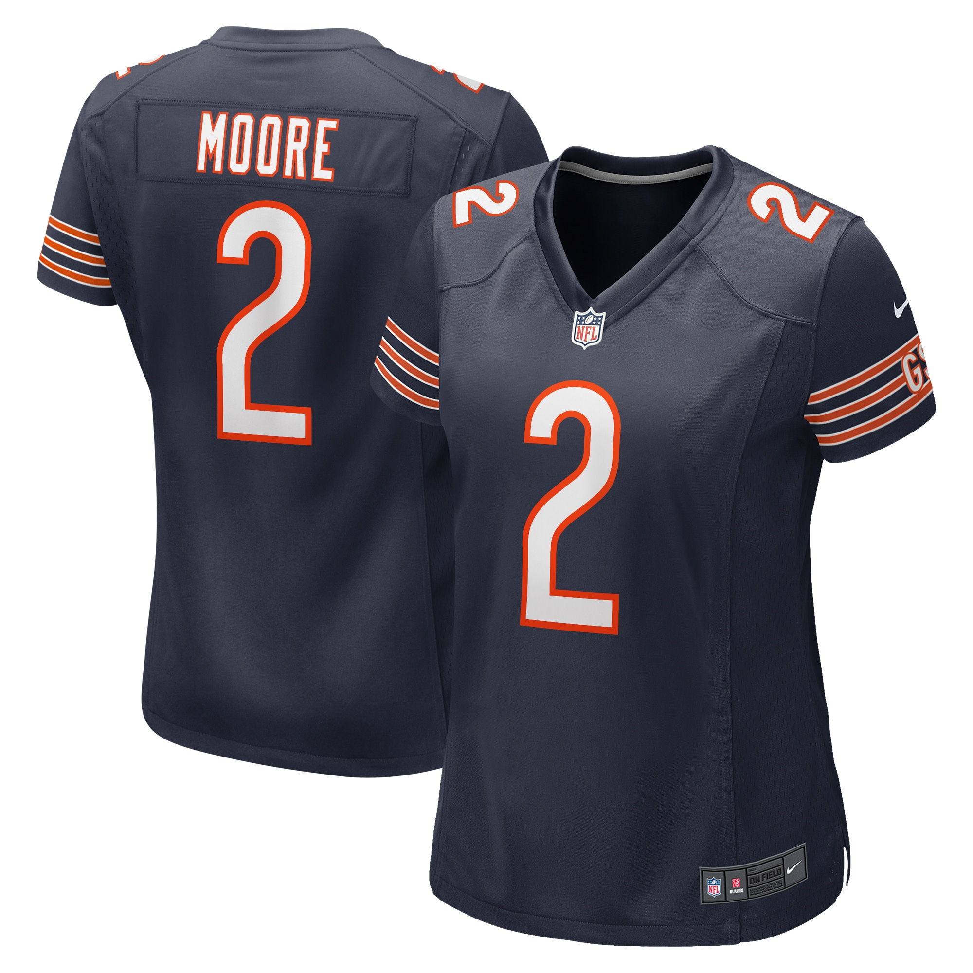 Chicago Bears D.J. Moore Navy Player NFL Jersey Women's