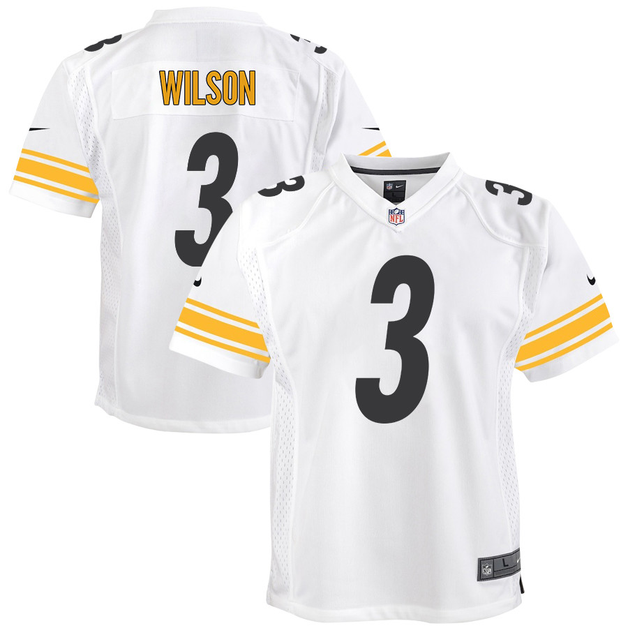 Russell Wilson 3 Pittsburgh Steelers Game White NFL Jersey Youth