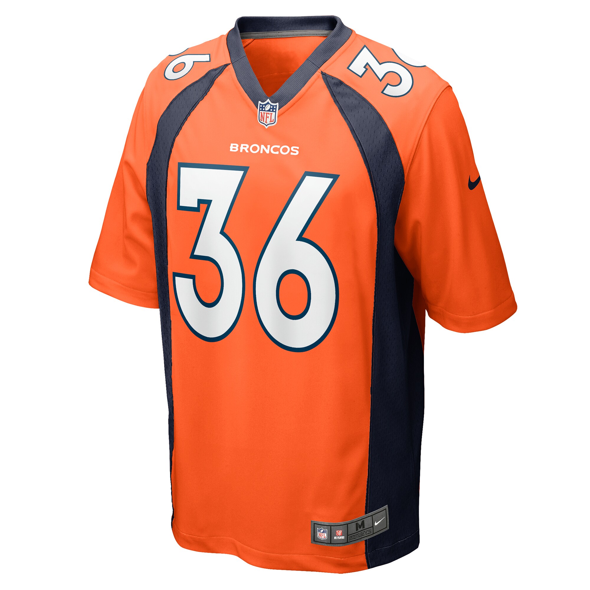 Denver Broncos Tyler Badie Orange Team Game NFL Jersey Men's