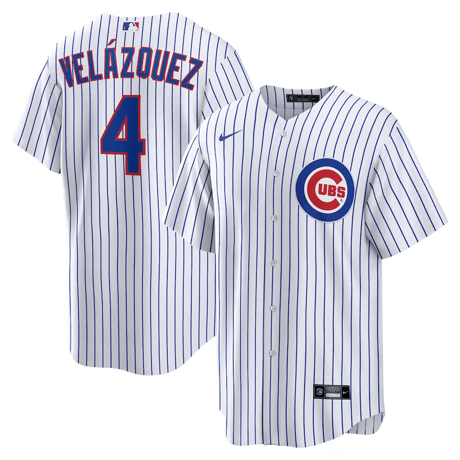 Nelson Vel?zquez 4 Chicago Cubs Home White MLB Jersey Men's