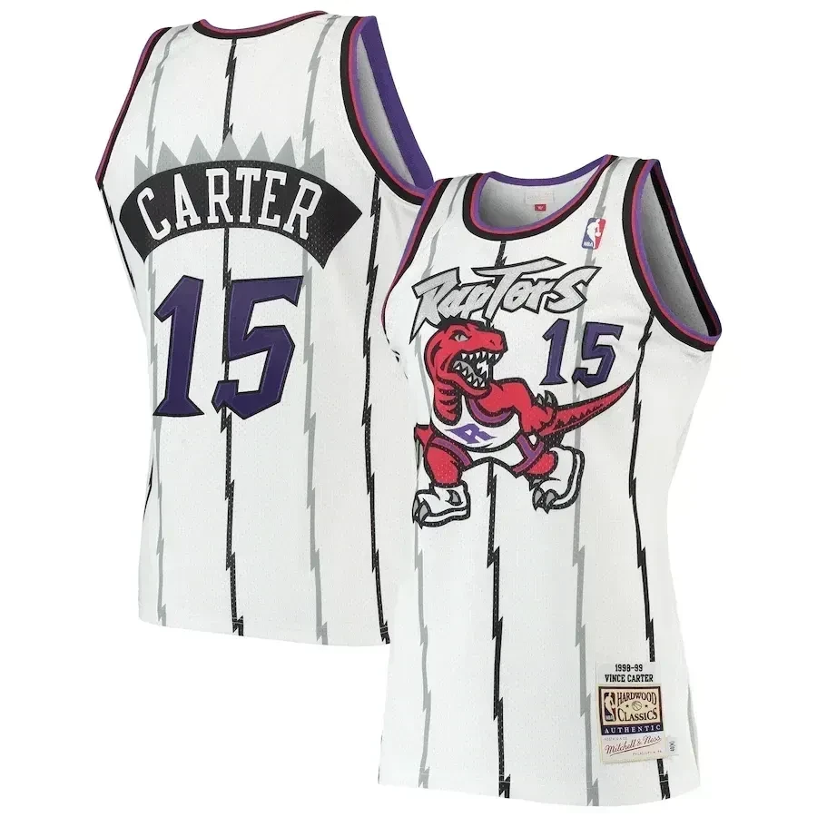 Vince Carter Toronto Raptors Mitchell Ness Hardwood Classics 1998-99 White NBA Jersey Men's