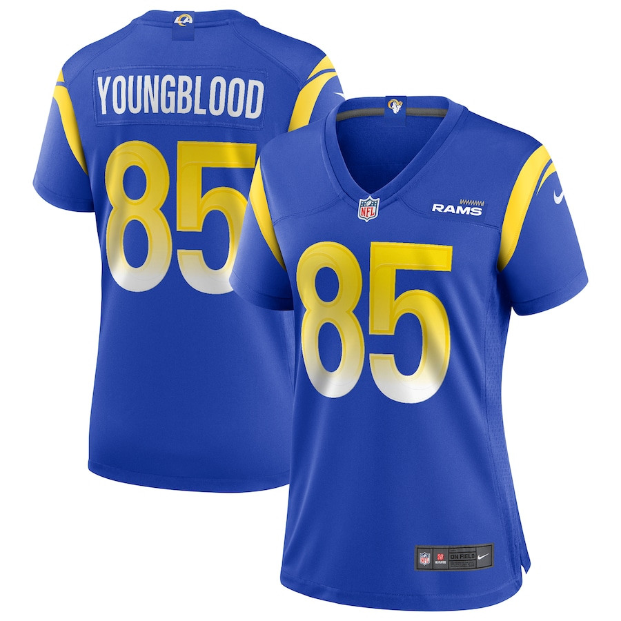 Jack Youngblood 85 Los Angeles Rams Game Retired Royal NFL Jersey Women's