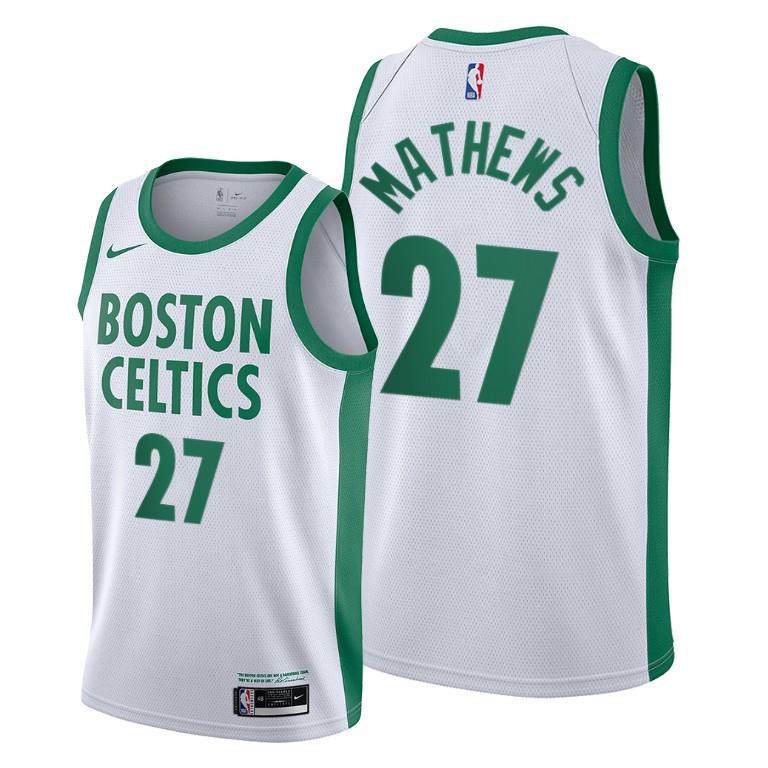 Garrison Mathews Boston Celtics White City Edition 27 NBA Jersey Men's