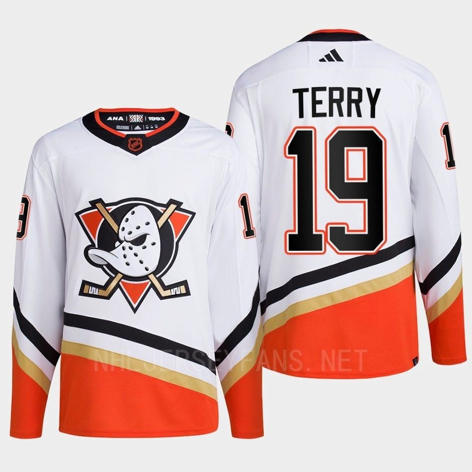 Anaheim Ducks 2022 Reverse Retro 2.0 Troy Terry 19 White Primegreen NHL Jersey Men's