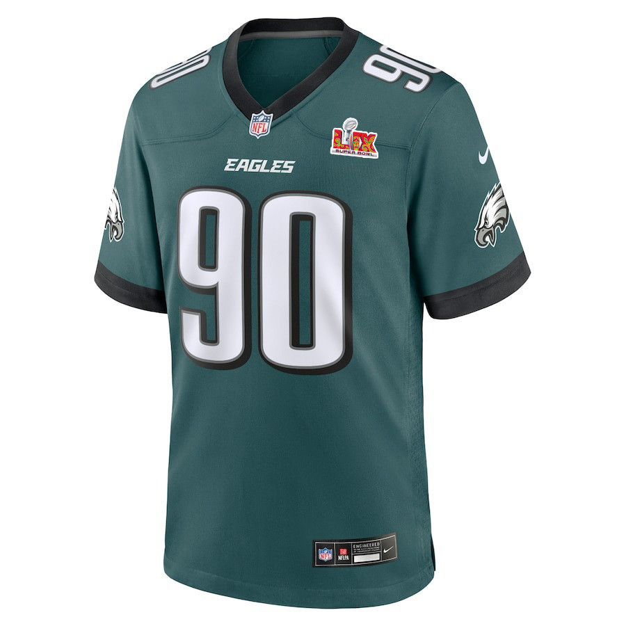 Jordan Davis #90 Philadelphia Eagles Super Bowl LIX Midnight Green NFL Jersey Men's