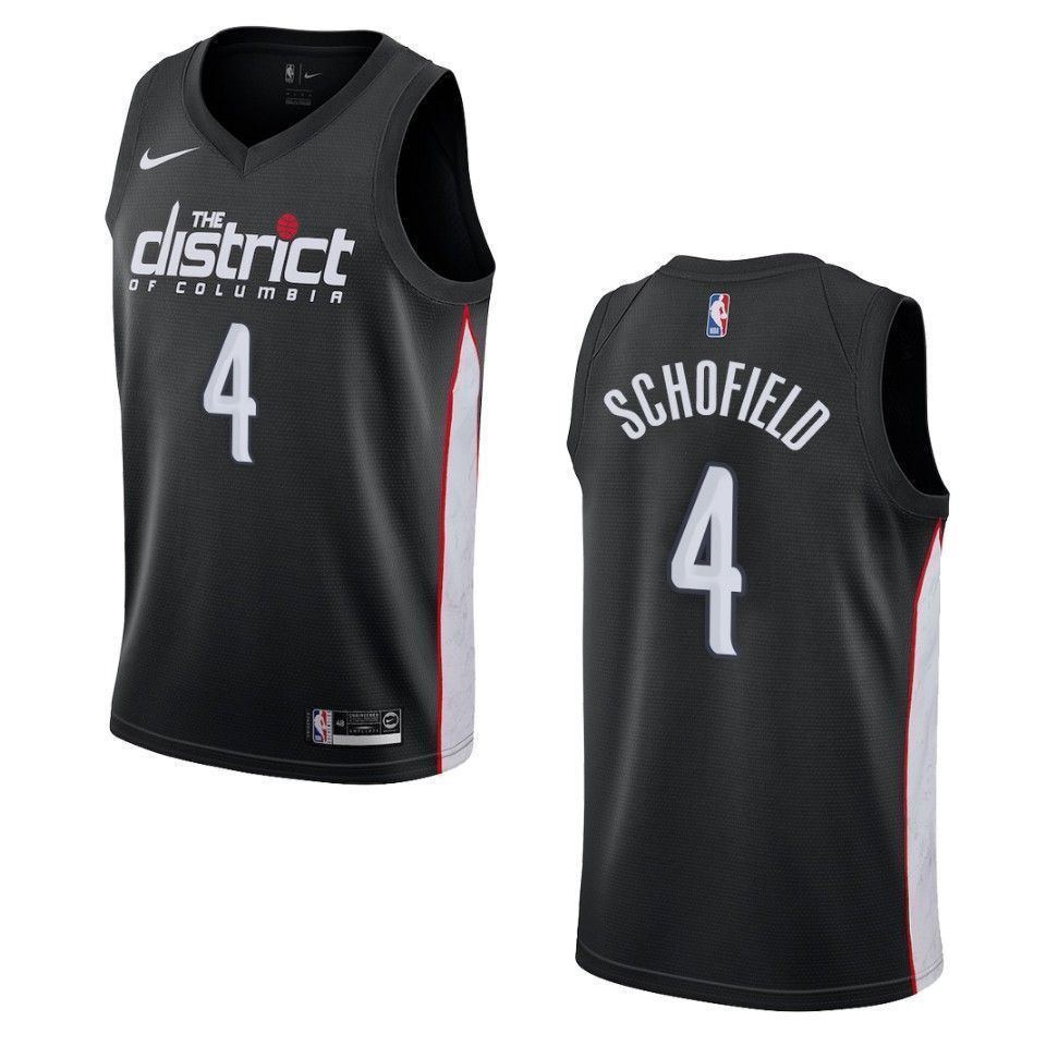 Washington Wizards 4 Admiral Schofield City Swingman Black NBA Jersey Men's