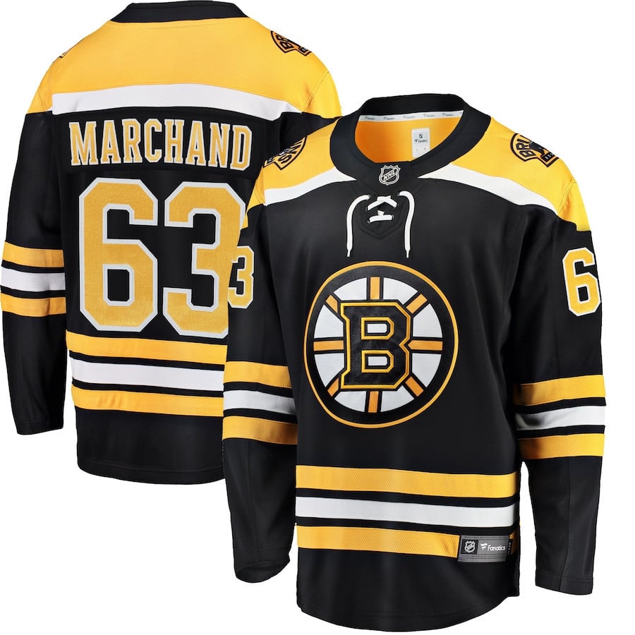 Brad Marchand 63 Boston Bruins Home Breakaway Black NHL Jersey Men's