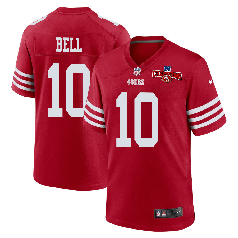 Ronnie Bell 10 San Francisco 49ers NFC Champions Patch Game Scarlet NFL Jersey Men's