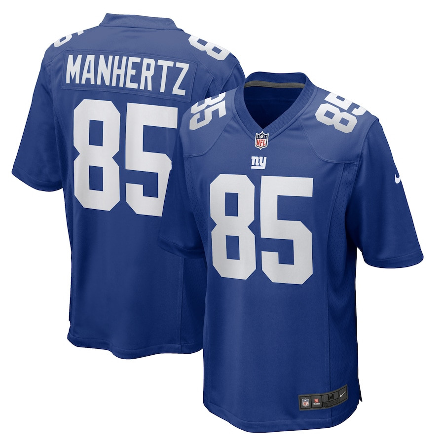 Chris Manhertz 85 New York Giants Team Game Royal NFL Jersey Men's