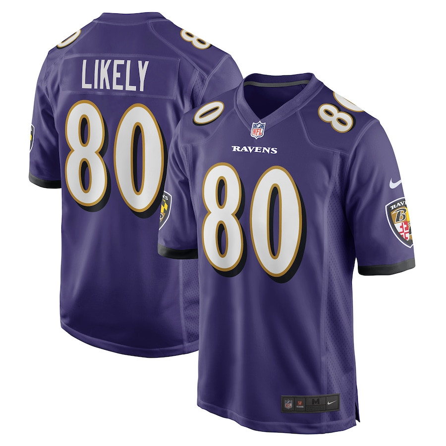 Isaiah Likely 80 Baltimore Ravens Team Game Purple NFL Jersey Men's