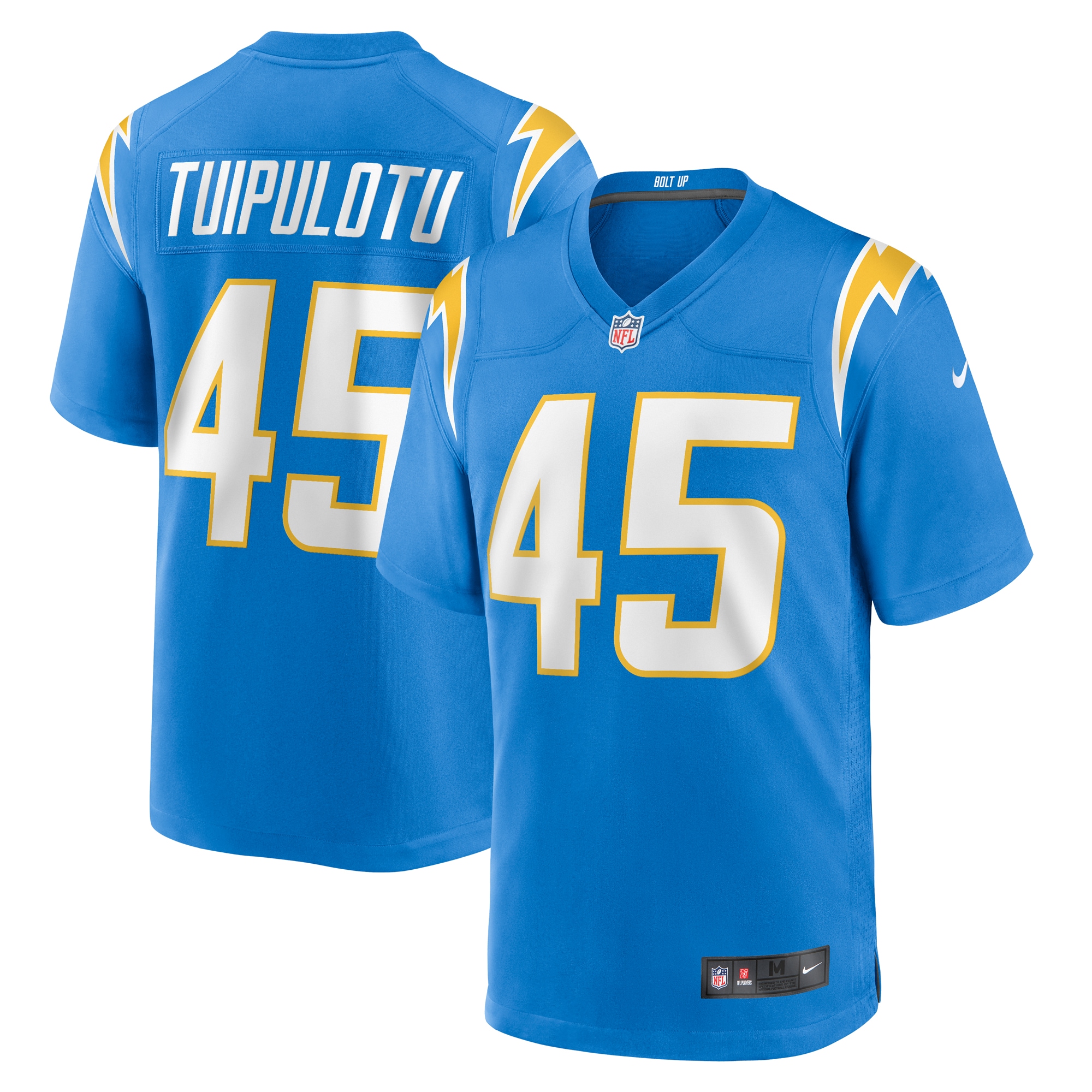 Los Angeles Chargers Tuli Tuipulotu Powder Blue Team Game NFL Jersey Men's