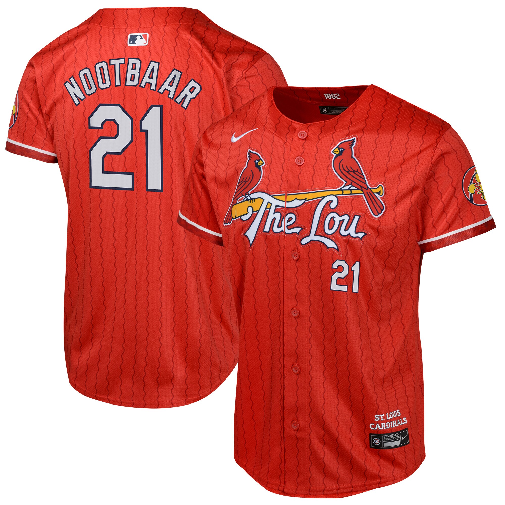 St. Louis Cardinals Lars Nootbaar Red 2024 City Connect Limited Player MLB Jersey Youth