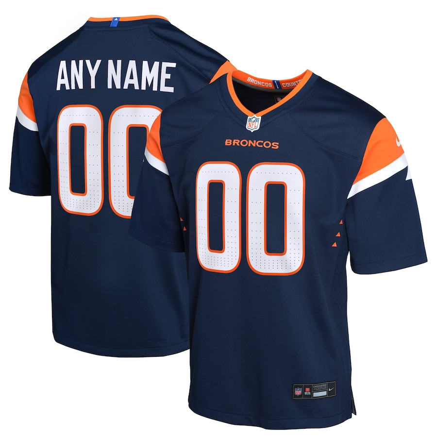 Denver Broncos Alternate Custom Game Navy NFL Jersey Youth