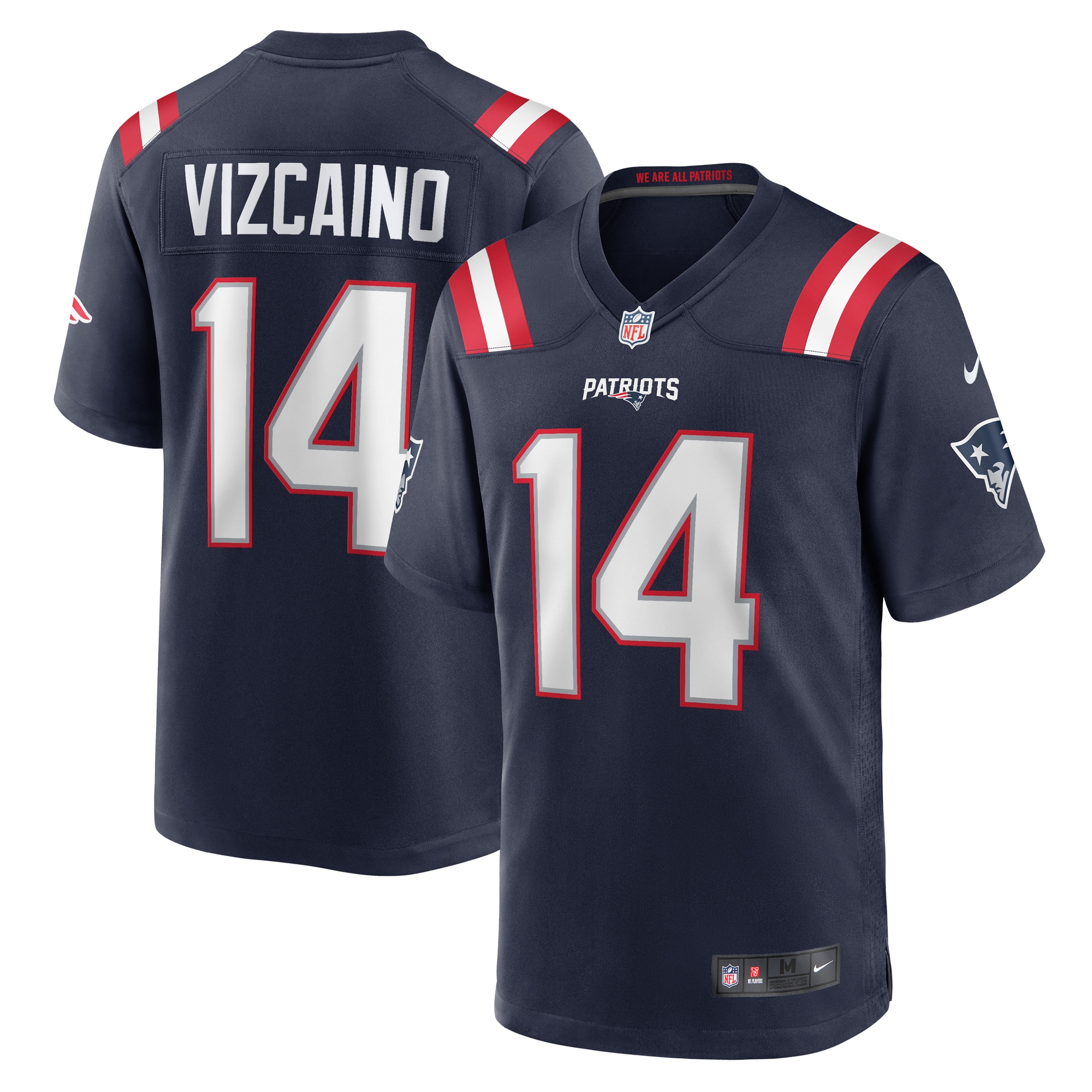 New England Patriots Tristan Vizcaino Navy Home Game Player NFL Jersey Men's