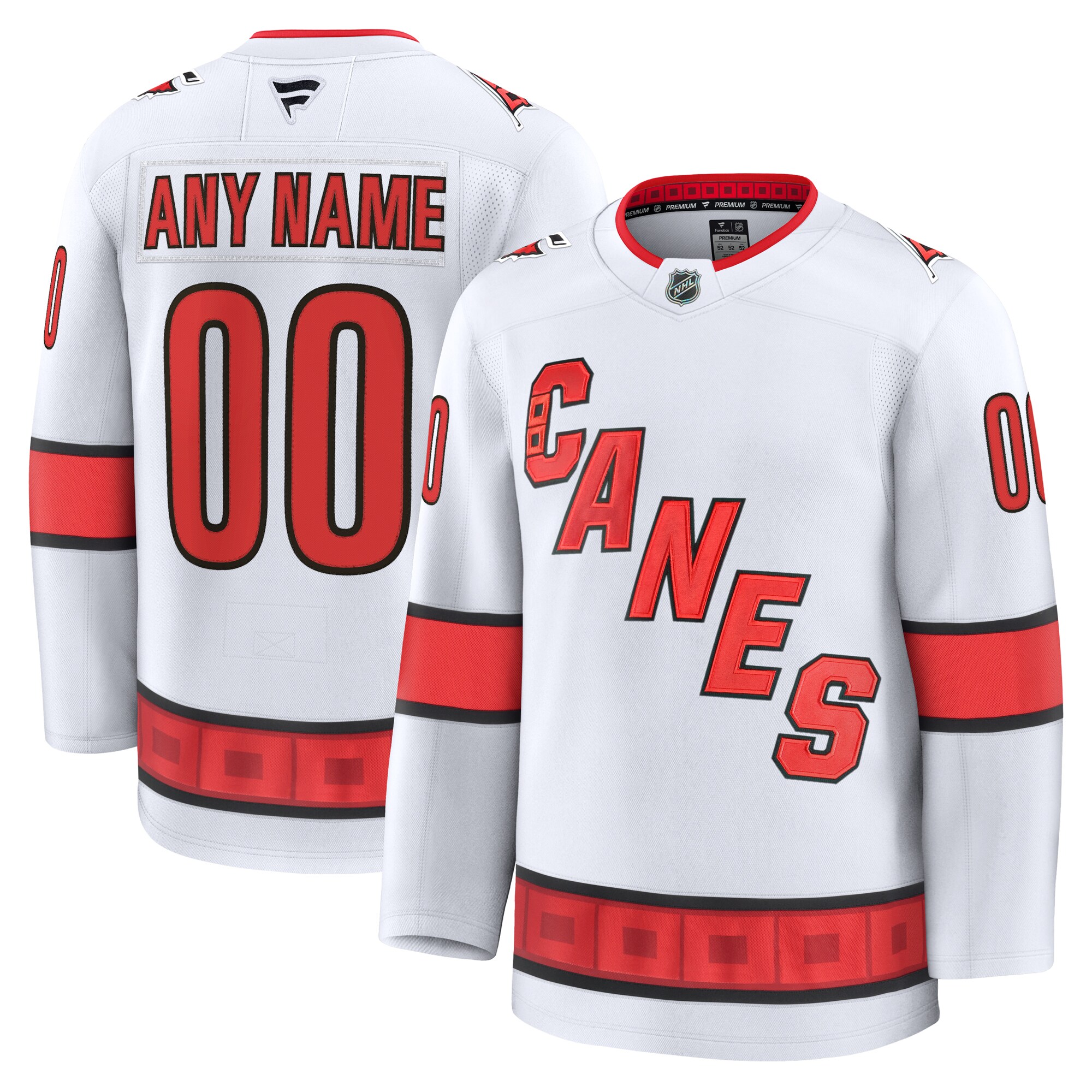 Carolina Hurricanes White Away Premium Custom NHL Jersey Men's